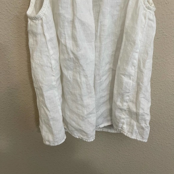 FRAME Tie Back Halter Neck Sleeveless Linen Blouse Tank Top Off White Cream XS - Picture 7 of 12